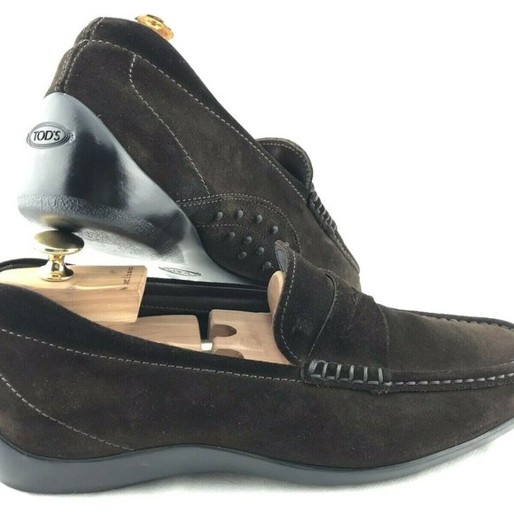 TODS Penny Loafers Men 8.5 Suede Brown Slip On Cas main image 7